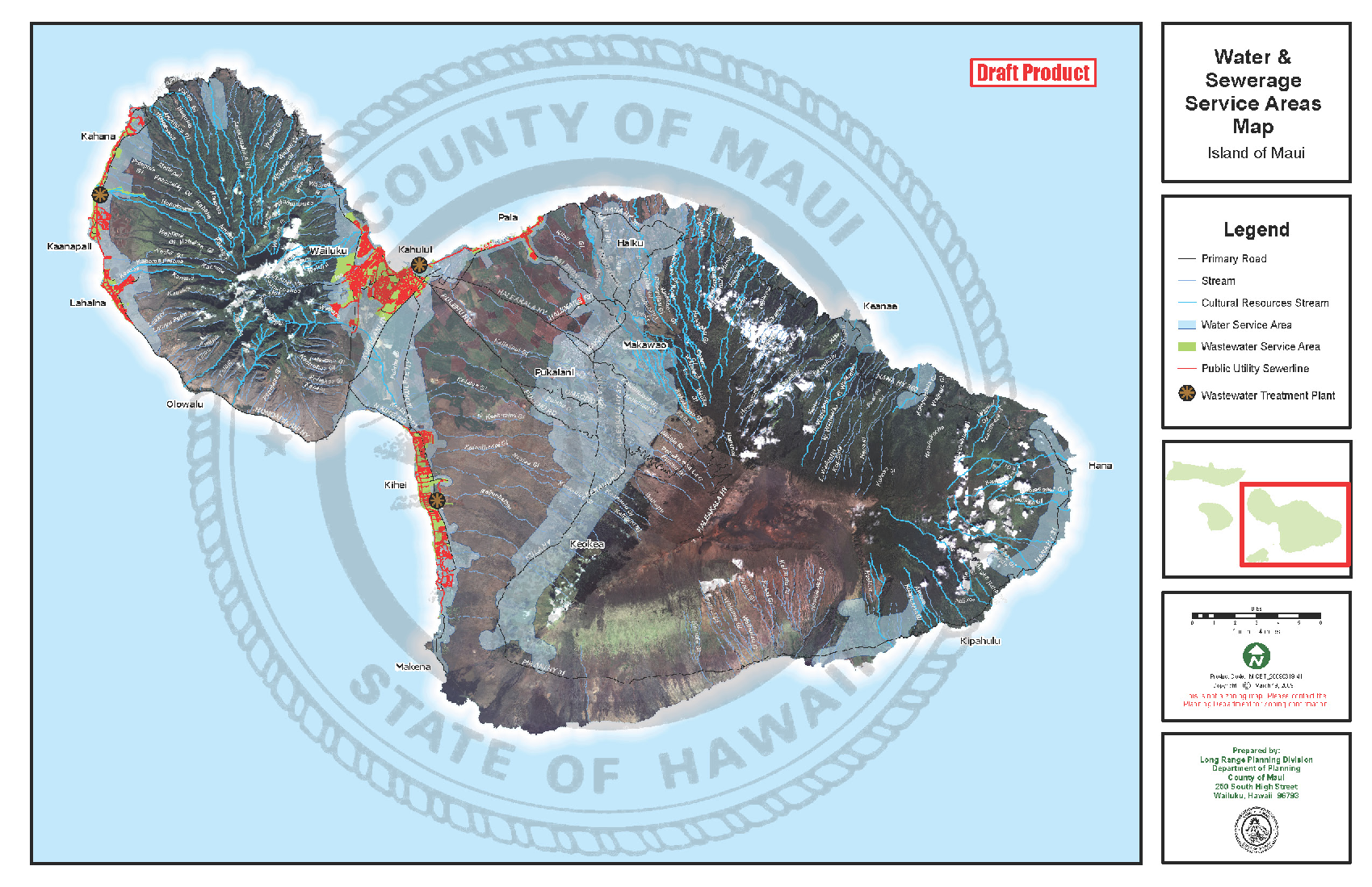 Water & Sewer Areas All Maui (GPAC MAP)