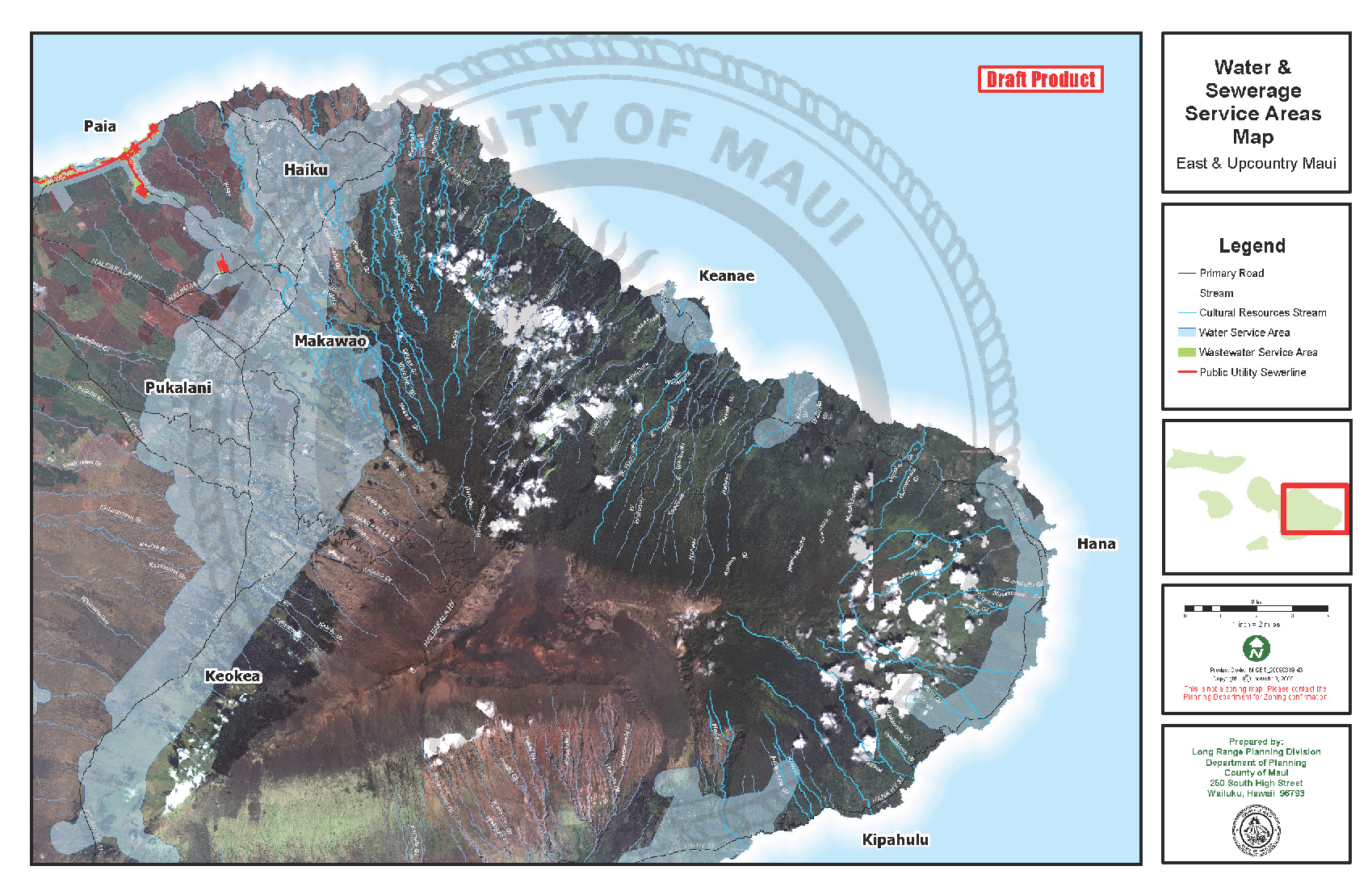 Water & Sewer Areas East and Upcountry (GPAC MAP)